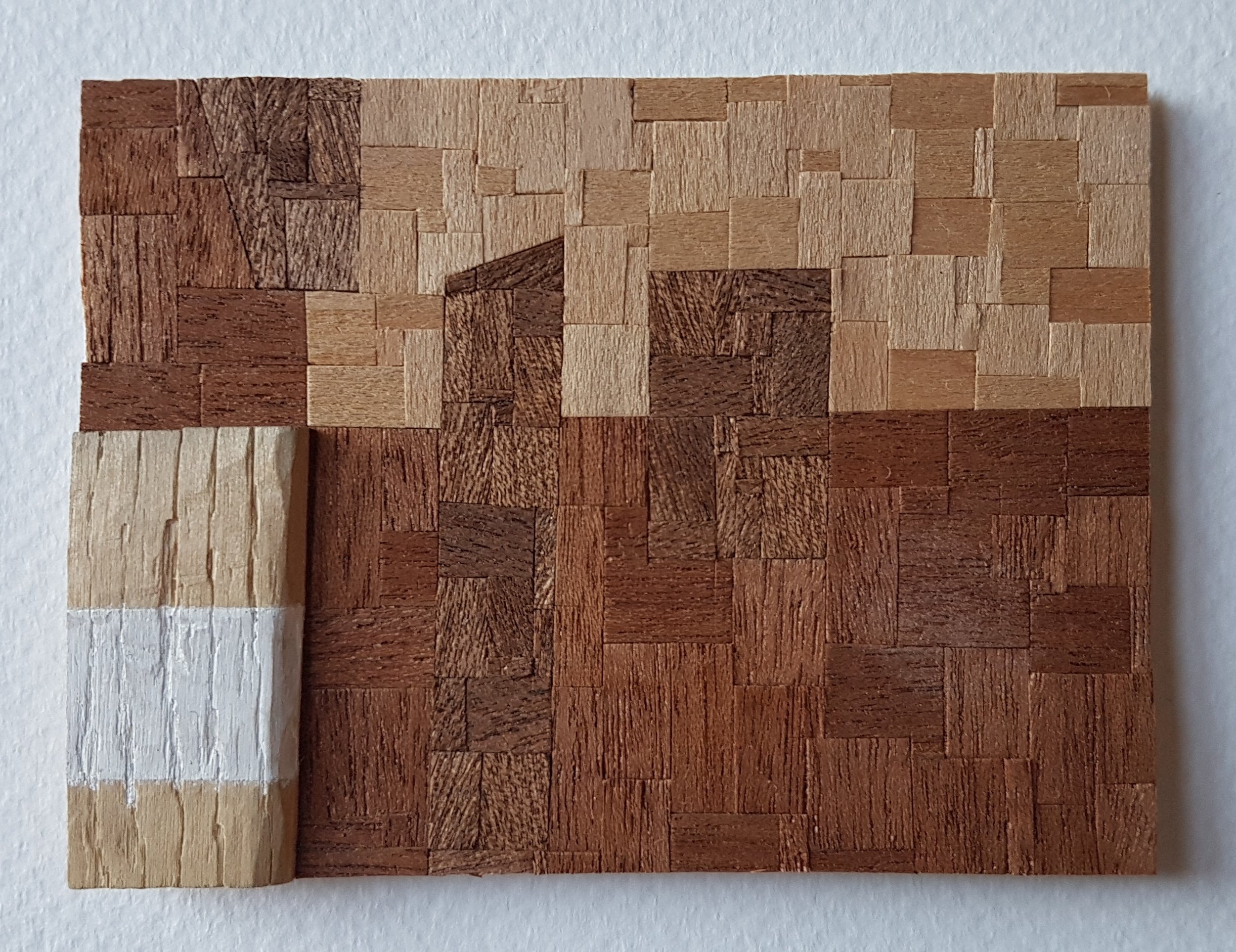 Series 64-53 (2013): wood veneers and mixed media 10cm x 8cm