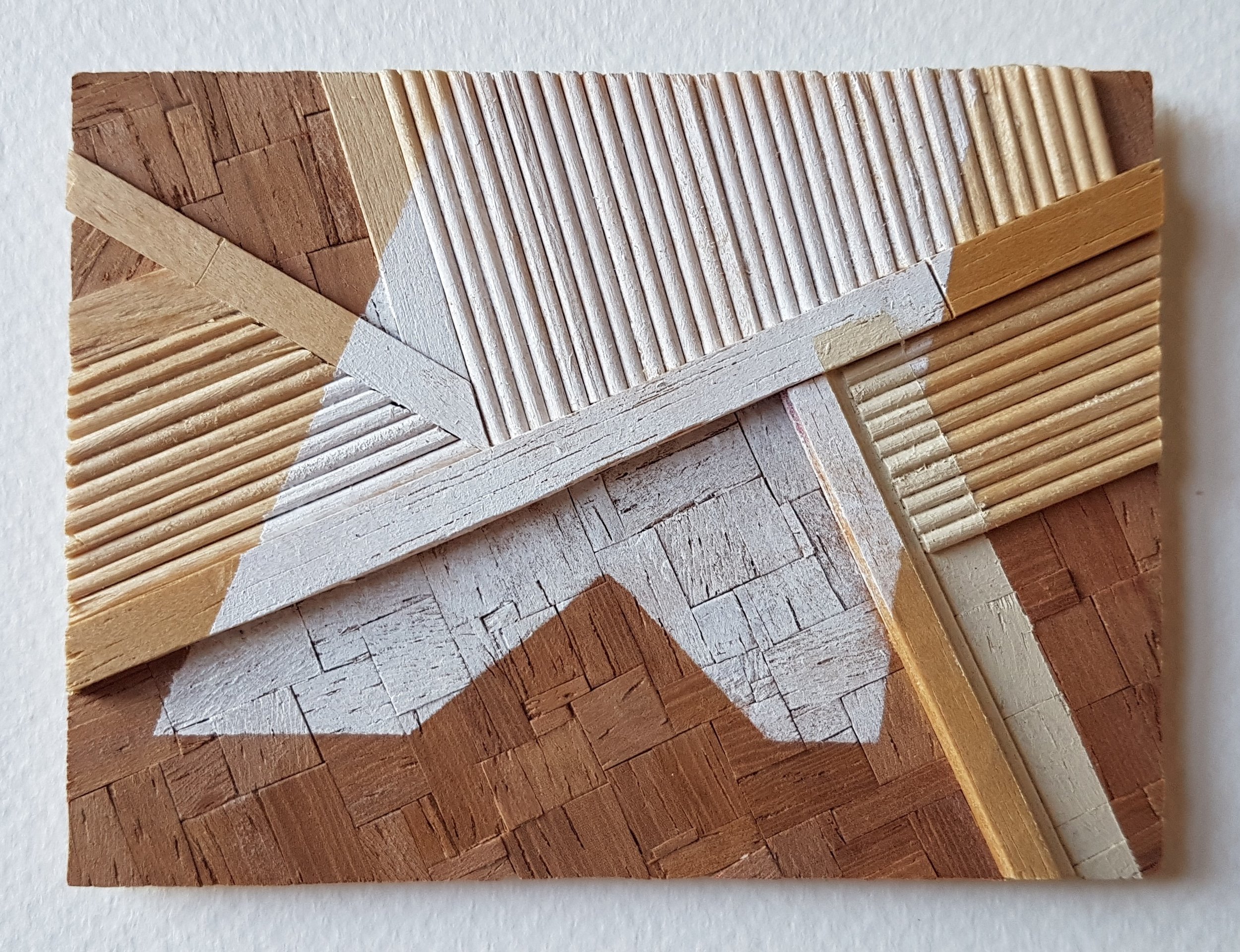 Series 64-56 (2013): wood veneers and mixed media 10cm x 8cm