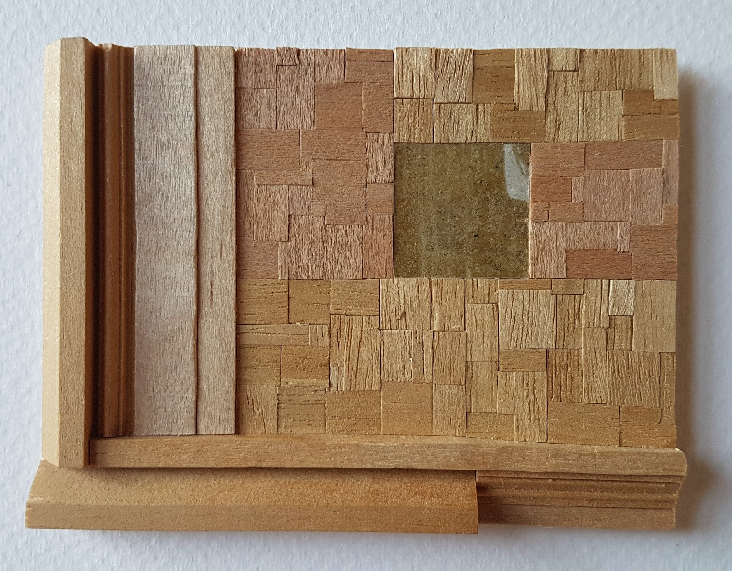 Series 64-57 (2013): wood veneers and mixed media 10cm x 8cm