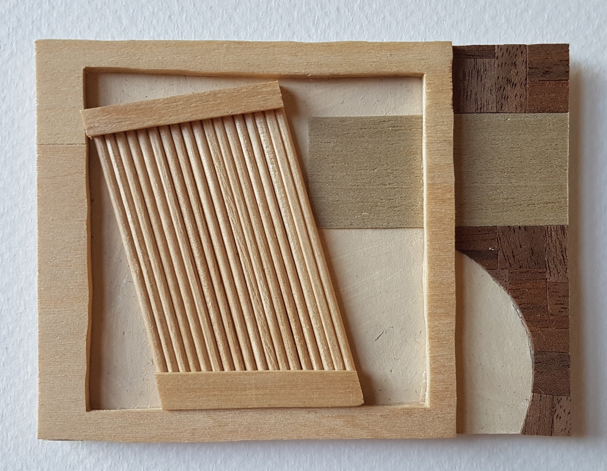 Series 64-60 (2013): wood veneers and mixed media 10cm x 8cm