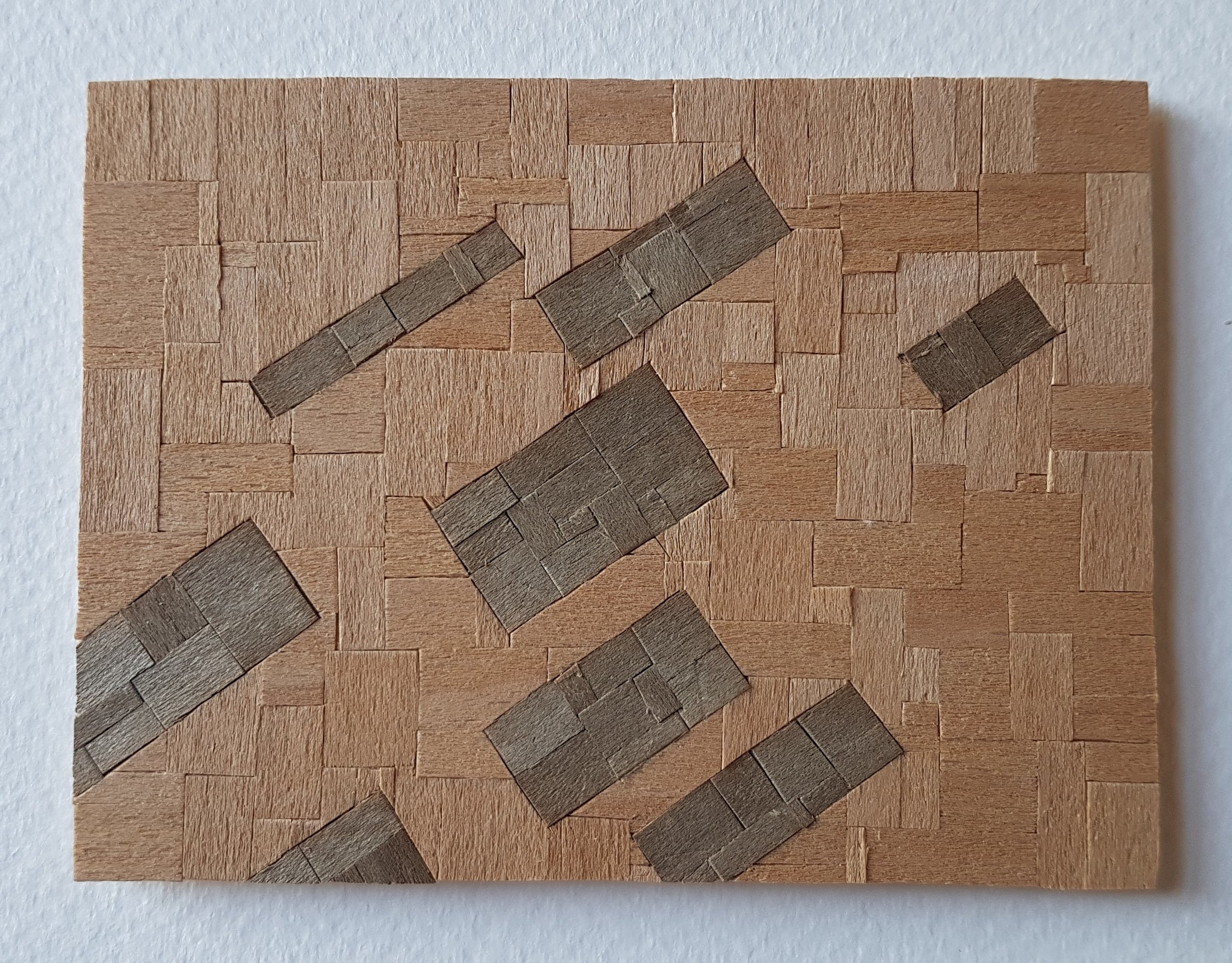 Series 64-61 (2013): wood veneers and mixed media 10cm x 8cm