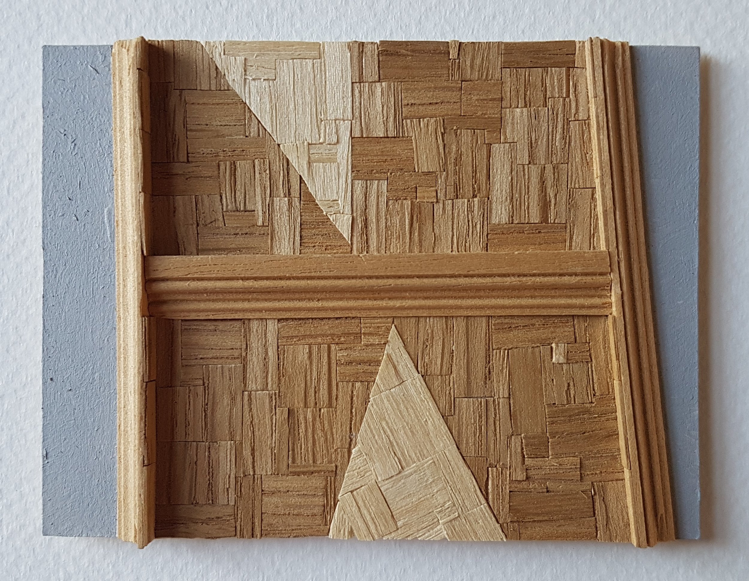 Series 64-63 (2013): wood veneers and mixed media 10cm x 8cm