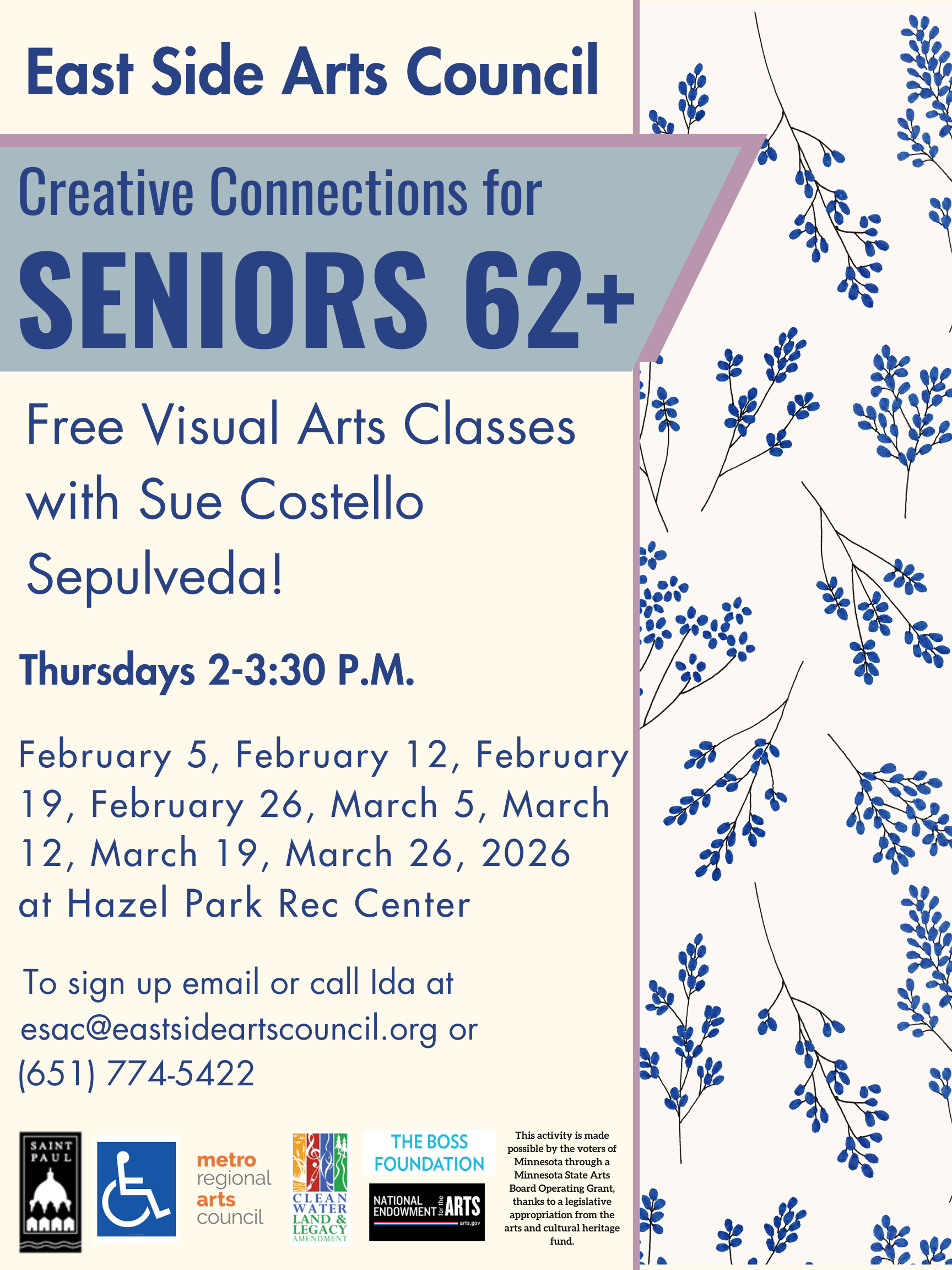 Free Visual Arts Class with Sue Costello Sepulveda