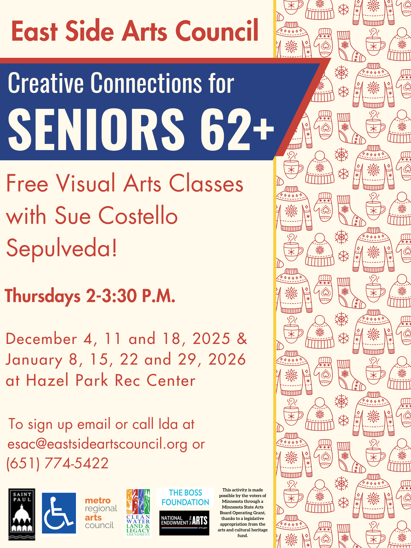 Free Visual Arts clas with Sue Costello Sepulveda