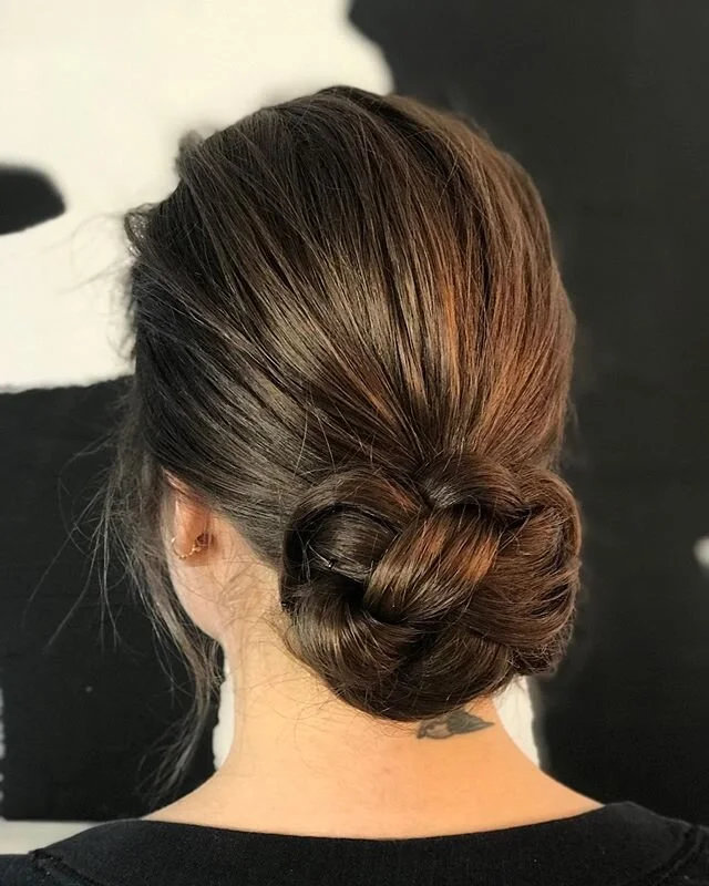 Danae 🖤 I loved creating this textured braided chignon for Danae&rsquo;s wedding.  #haegerhair #brunette #chignon #braids #braidedhairstyles #texture #elegant #updo #nyc #nychairstylist #freelance #hairstylist #crafthairdresser #wedding #bridal #hai