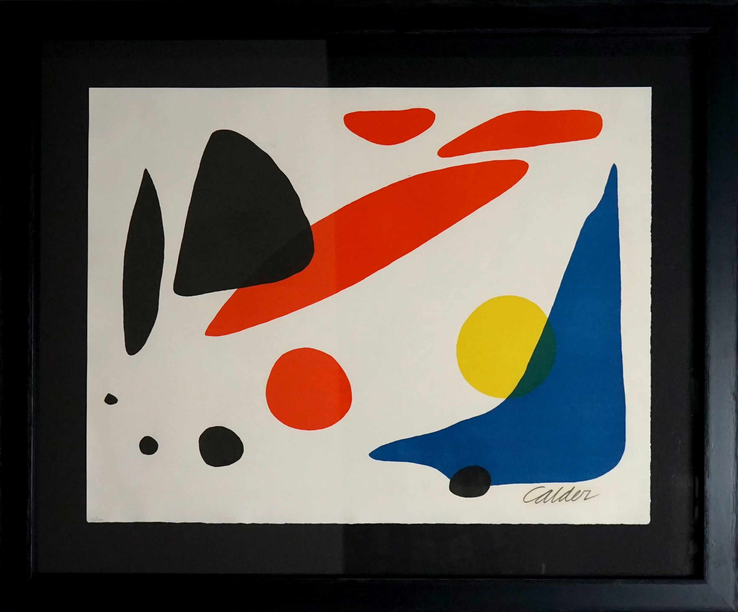 Composition (Blue Boomerang with Red, Black and Yellow Shapes)