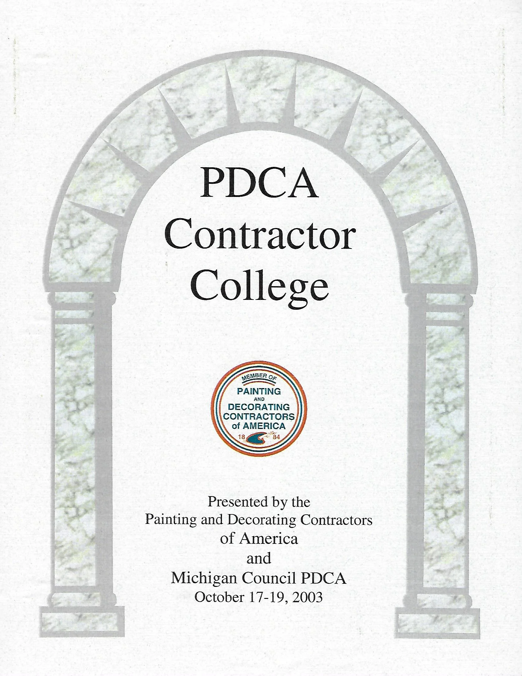 PDCA Contractor College Certificate