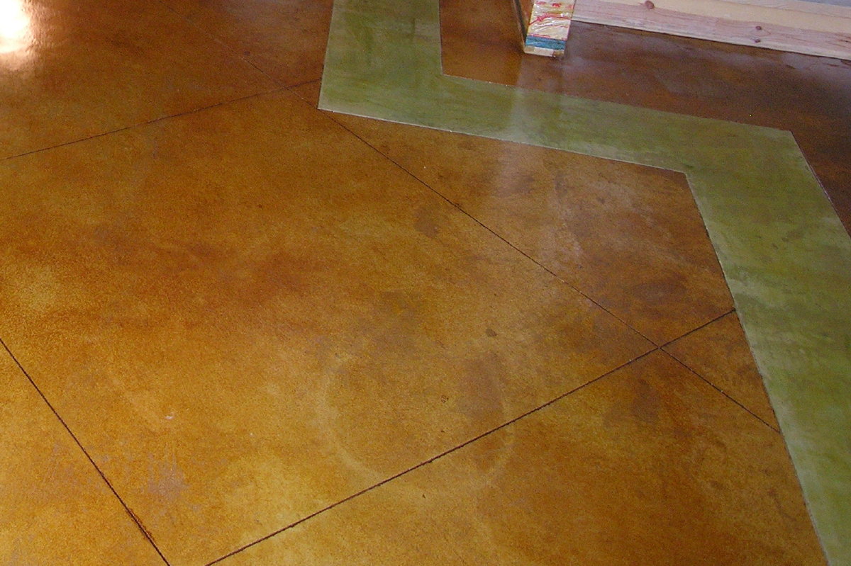 How To Acid Stain Concrete With Multiple Colors DAMP CONCRETE AND ACID STAIN — Premier Veneers