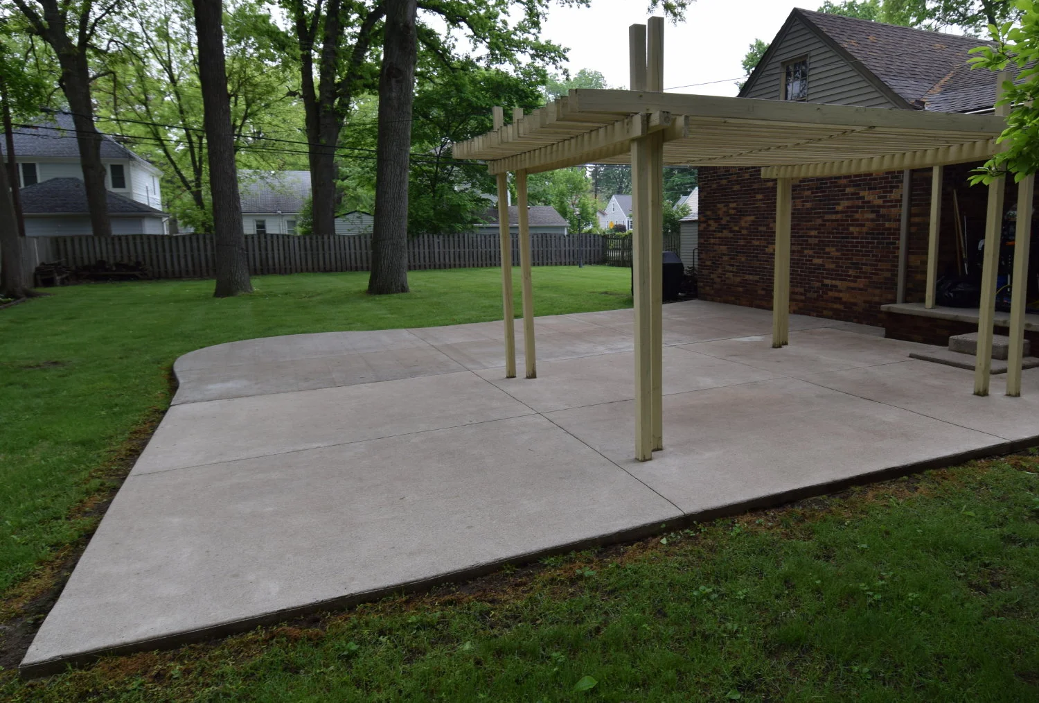 Concrete Patio After Pressure Washing Before Cement Overlay