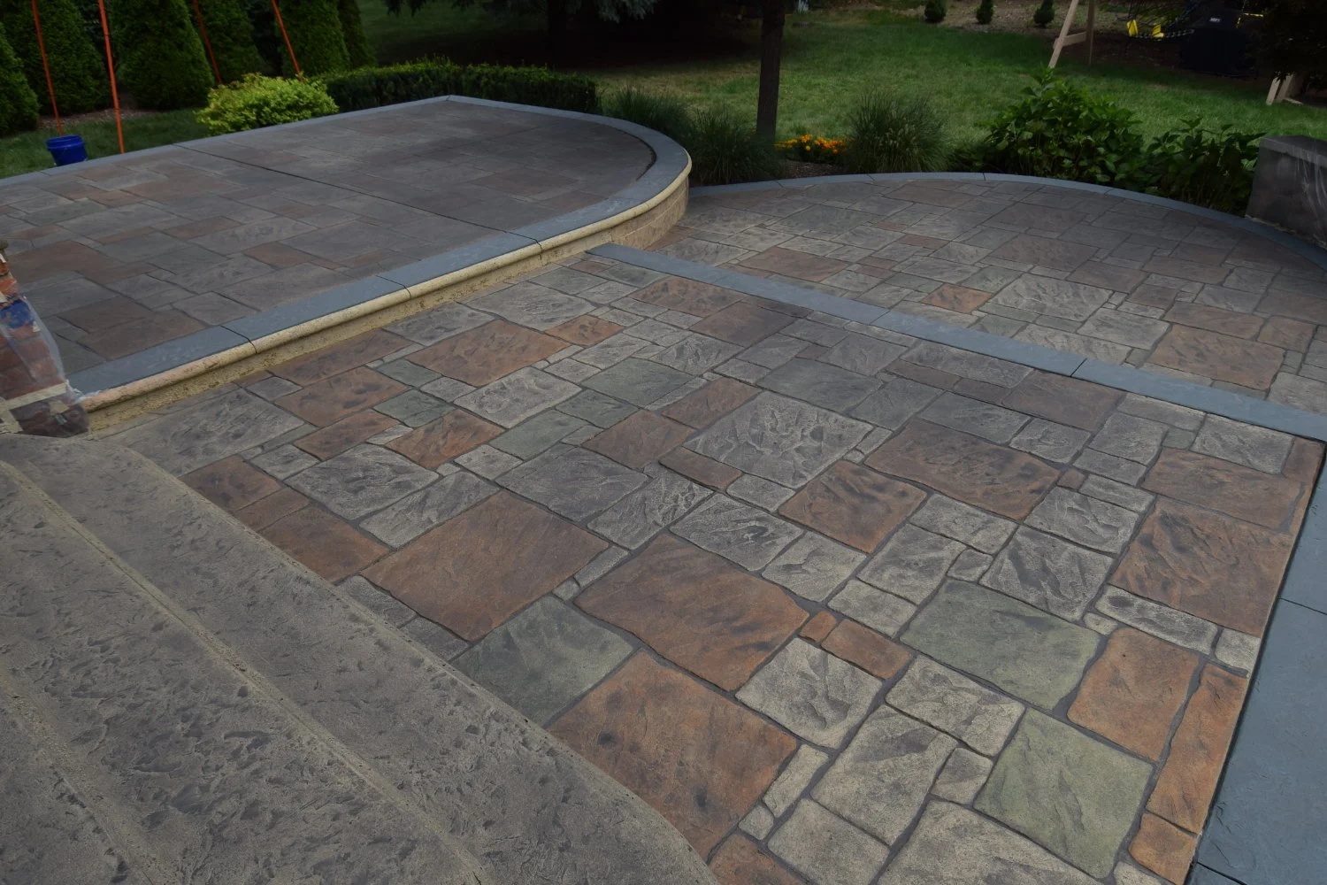 Acid-Stained Cement Overlay of Concrete Patio