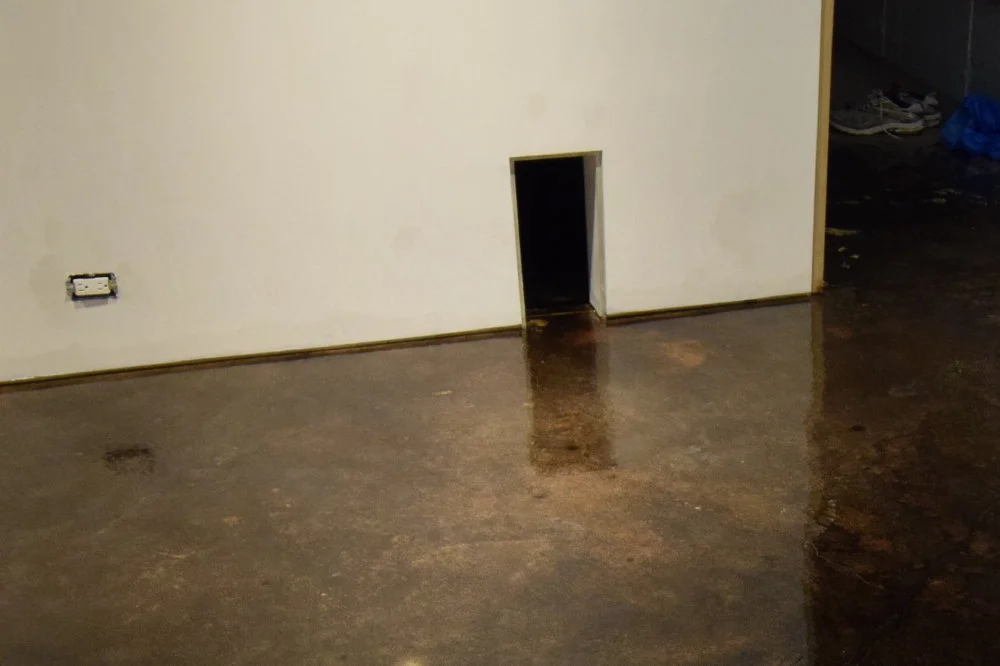 Another customer went a step further, and had a custom entrance installed for their cats, from the acid-stained basement concrete floor to the litter box area. Does it get any more pet-friendly?!