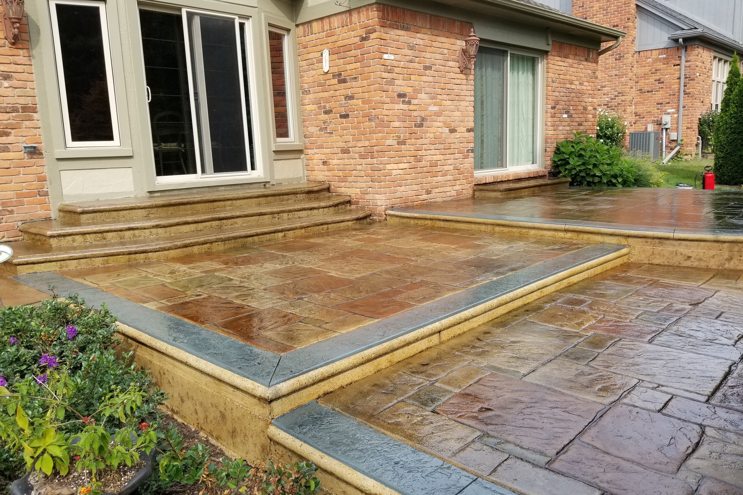 Renovate Acid-Stained Stamped Concrete Patio