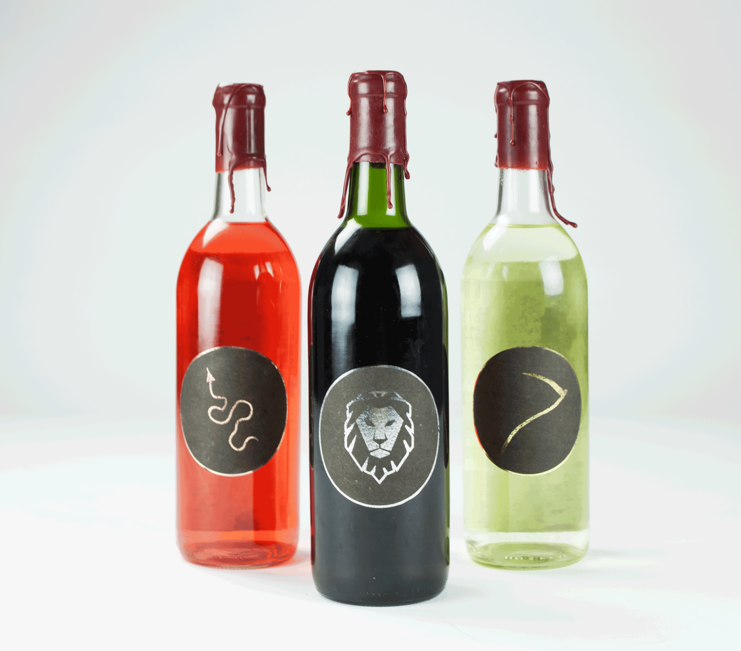 Packaging Design for Lust White Merlot, Death Pinot Grigio and Wrath Cabernet Sauvignon