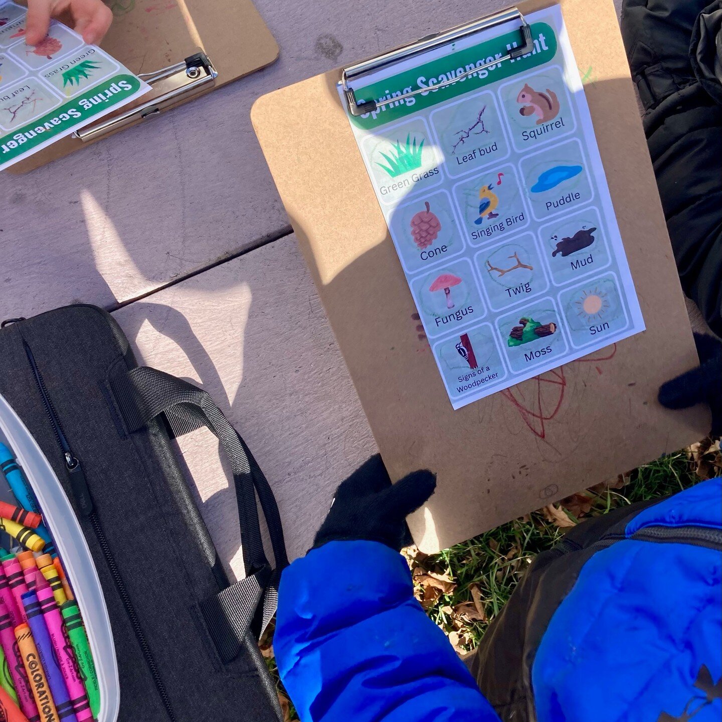 KinderVillage preschoolers had a blast doing a &quot;Signs of Spring&quot; scavenger hunt today - the first day of Spring! 

Take some time to do your own scavenger hunt. Are any trees or shrubs near you starting to bud? Have you noticed any crocuses