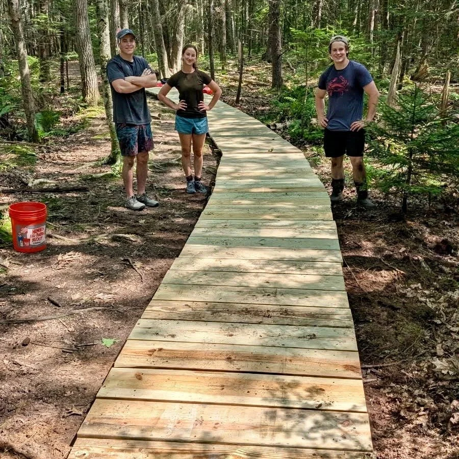 This has been the summer of bridges! Our awesome interns Andrew, Iris, Andrew, and Audrey worked with staff from FLT and @myfavoritefalmouth to build new bridges at Falmouth Nature Preserve, Ledges Preserve, Tidewater Farm, and Blackstrap Hill Preser