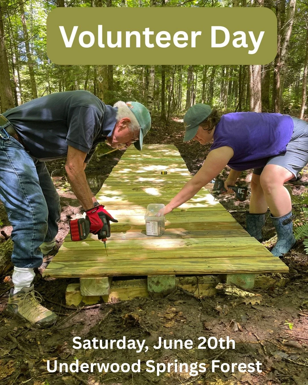 Join FLT for a fun volunteer day on Saturday, June 20th at Underwood Springs Forest! The group will meet at the trailhead in the Friends School parking lot at 11 US Route 1, Cumberland Foreside at 9:30am.

Projects include rerouting a section of slig