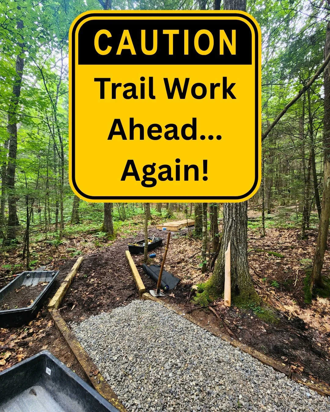 A @maineconservationcorps trail crew is now working at Underwood Springs Forest!

The crew recently spent a week doing some major trail work at Community Park, including building 29 wooden steps into a notoriously steep and slippery hillside along th