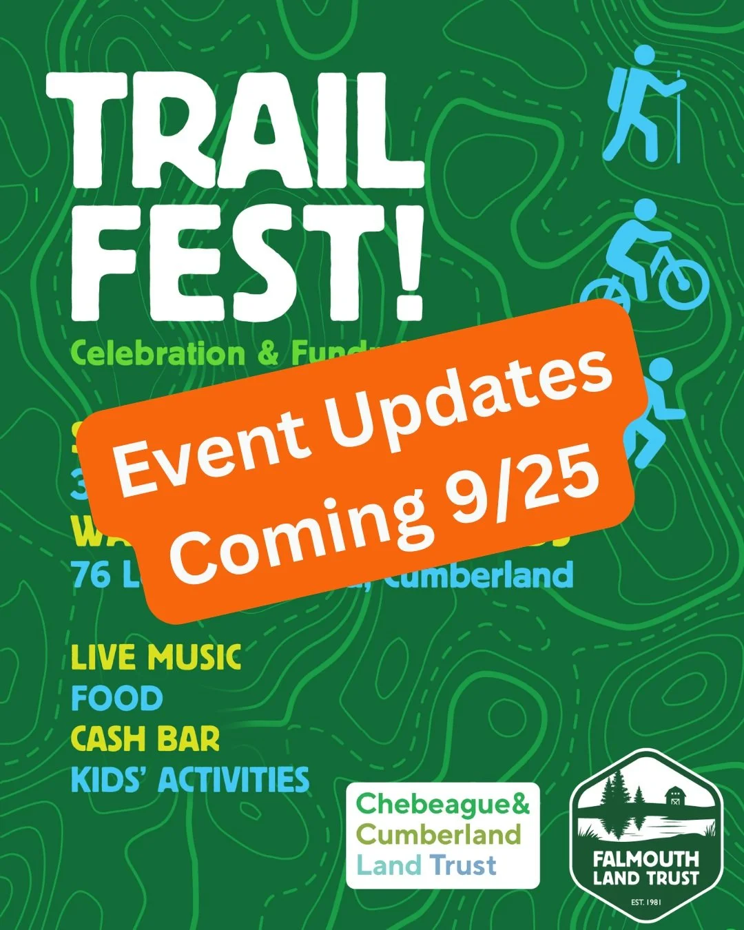 We know the weather isn't looking great for Sunday's Trail Fest event. We are keeping an eye on the forecast and will post additional event details by noon on Friday, September 25th. Stay tuned for more information! @chebeaguecumblandtrust
