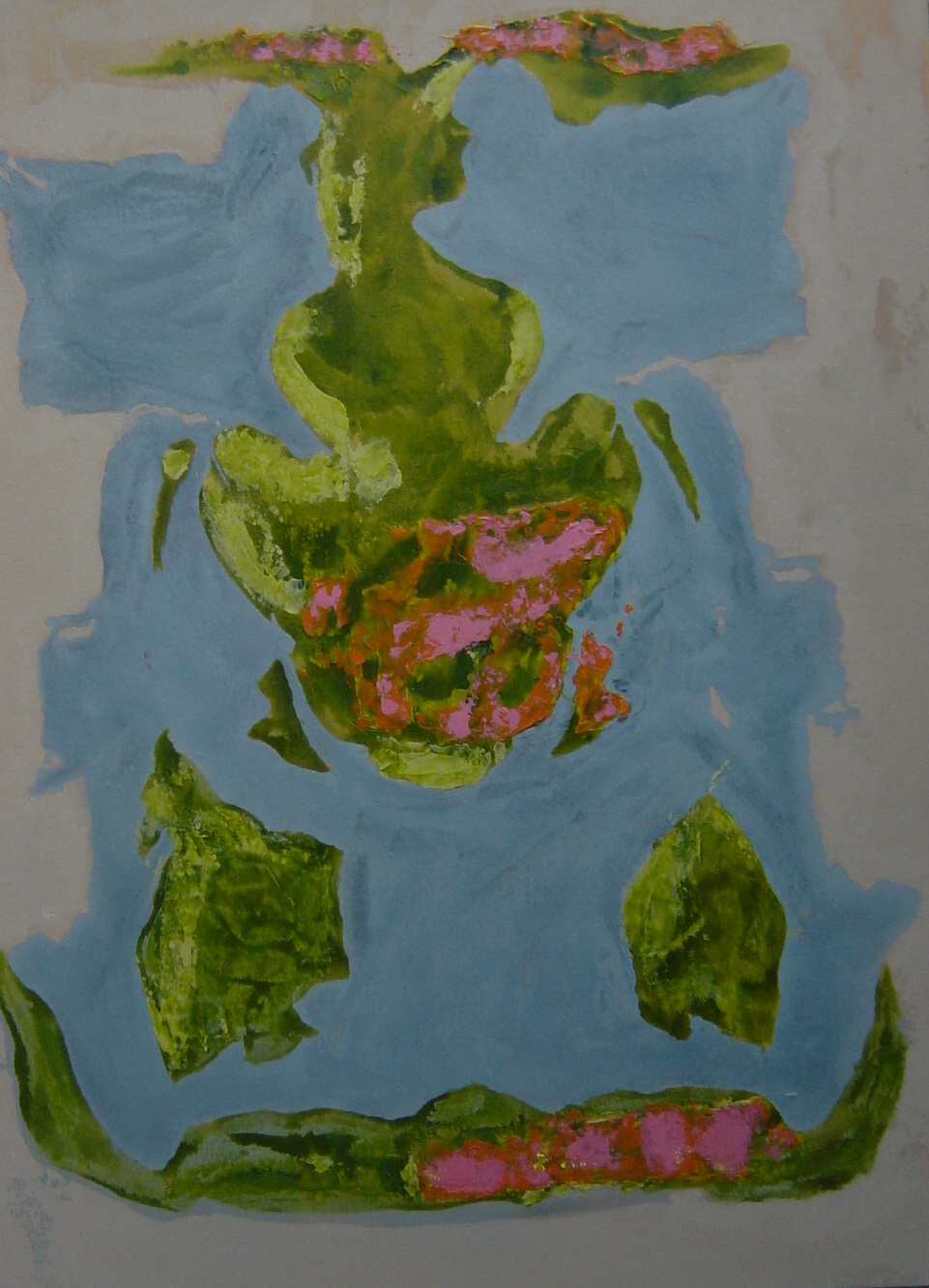 Frog Lily | 50"h x 38"w | Acrylic On Canvas | Abstract Art | Dandridge Art | SOLD