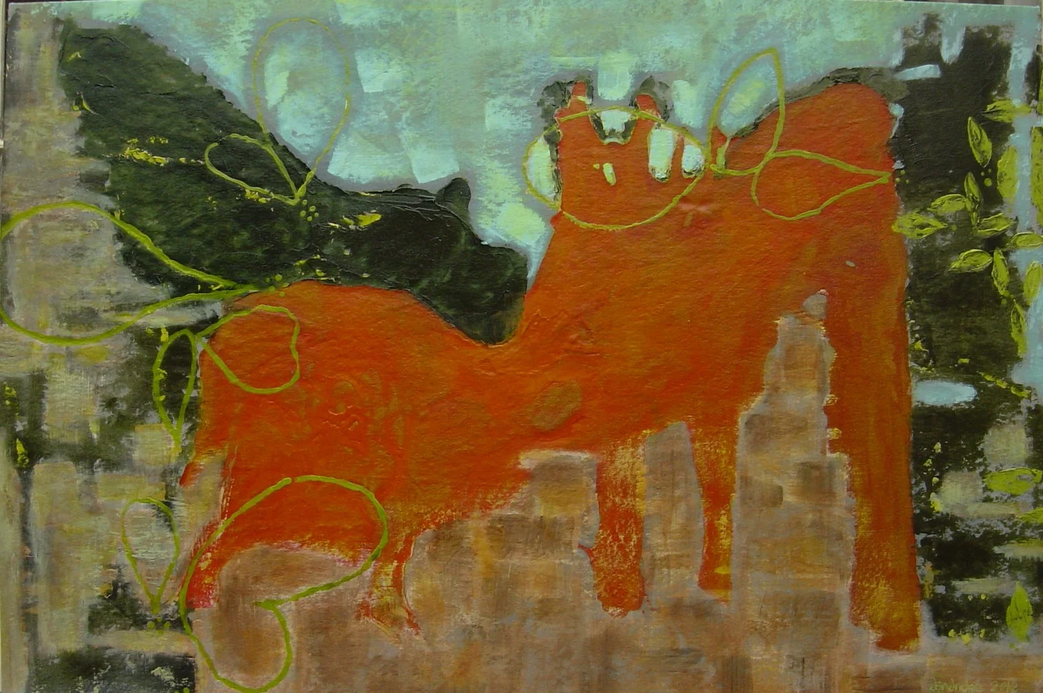 Long Trunk | 35"h x 53"w | Acrylic On Canvas | Abstract Art | Dandridge Art | SOLD