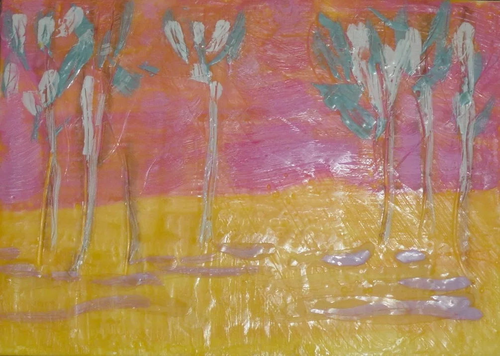 Purple Shadows | Encaustic | Abstract Art | Dandridge Art | SOLD