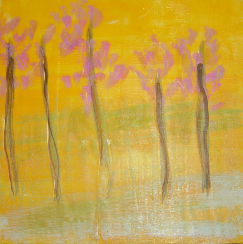Autumn Trees | Encaustic | Abstract Art | Dandridge Art | SOLD
