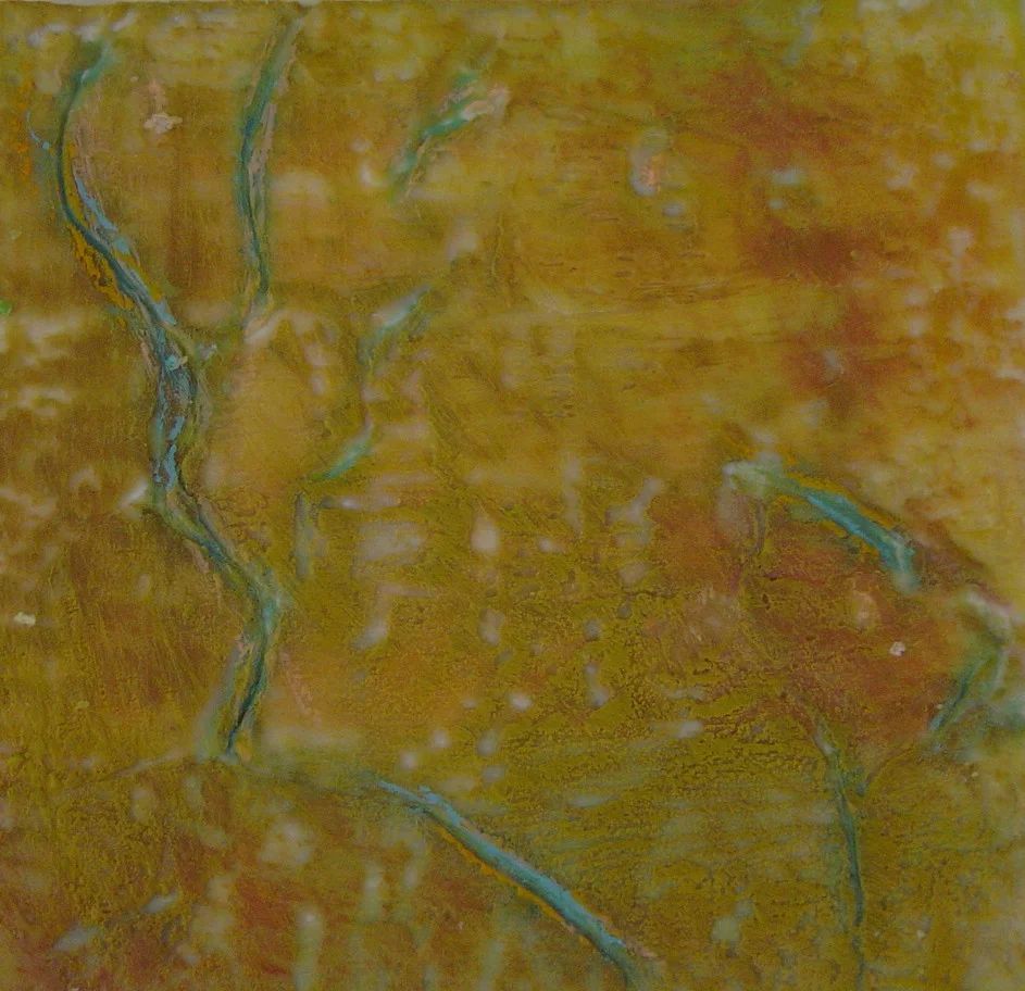 Aqua Vine | Encaustic | Abstract Art | Dandridge Art | SOLD