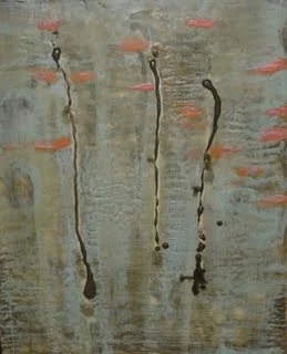 Coral Stalks - Night | Encaustic | Abstract Art | Dandridge Art | SOLD