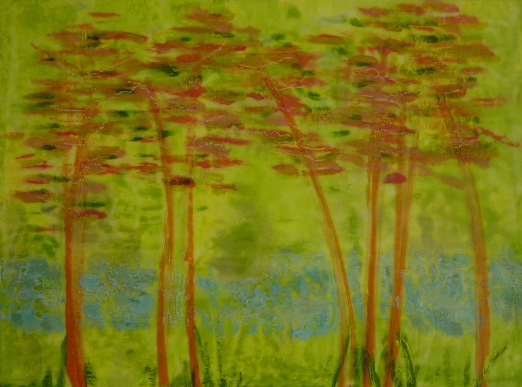 Orange Trees II | Encaustic | Abstract Art | Dandridge Art | SOLD