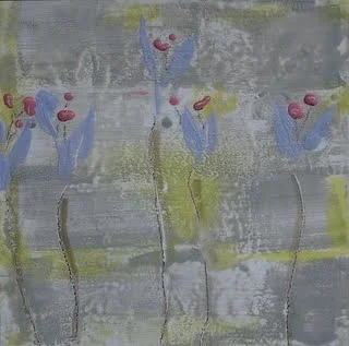 Iris Stalks | Encaustic | Abstract Art | Dandridge Art | SOLD