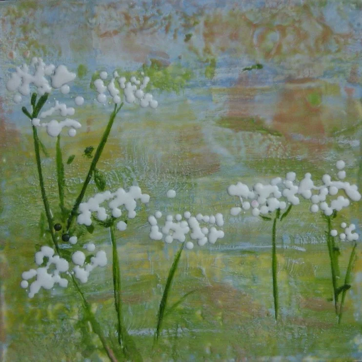 Queen Anne's Lace | Encaustic | Abstract Art | Dandridge Art | SOLD