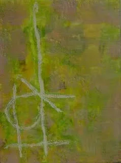 White Heiroglyphics | Encaustic | 16"h x 12"w | Abstract Art | Dandridge Art | $450