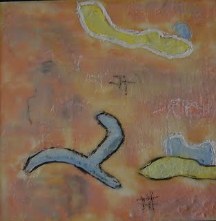 Cave Painting I | 6"x6" | Encaustic On Framed Panel | Abstract Art | Dandrdige Art | $250