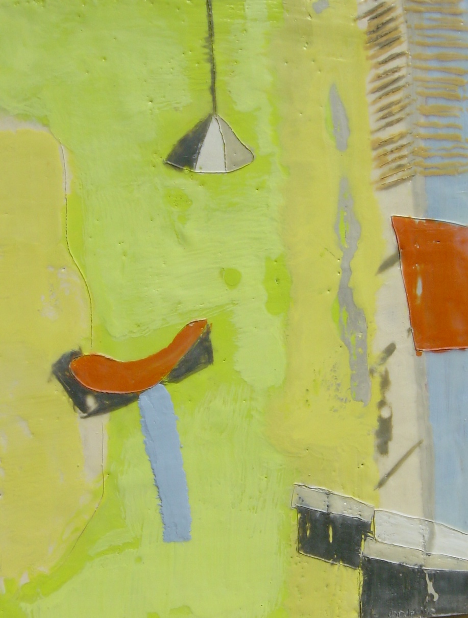 Red Saddle | Encaustic | Abstract Art | Dandridge Art | SOLD