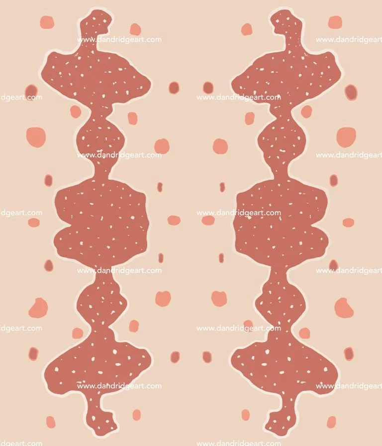 Dandridge Art | Bullfrog Skin | Coral | Mirrored Repeat