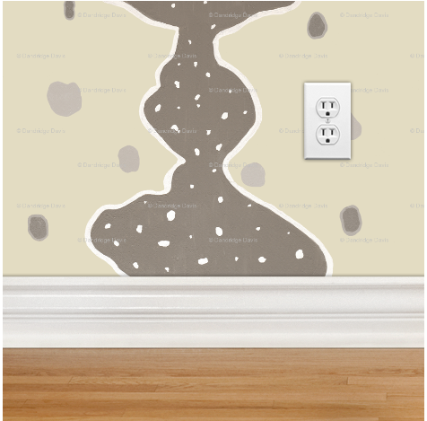 Dandridge Art | Bullfrog Skin Wallpaper | Taupe | Large Scale | 12"h x 24"w | Swatch A