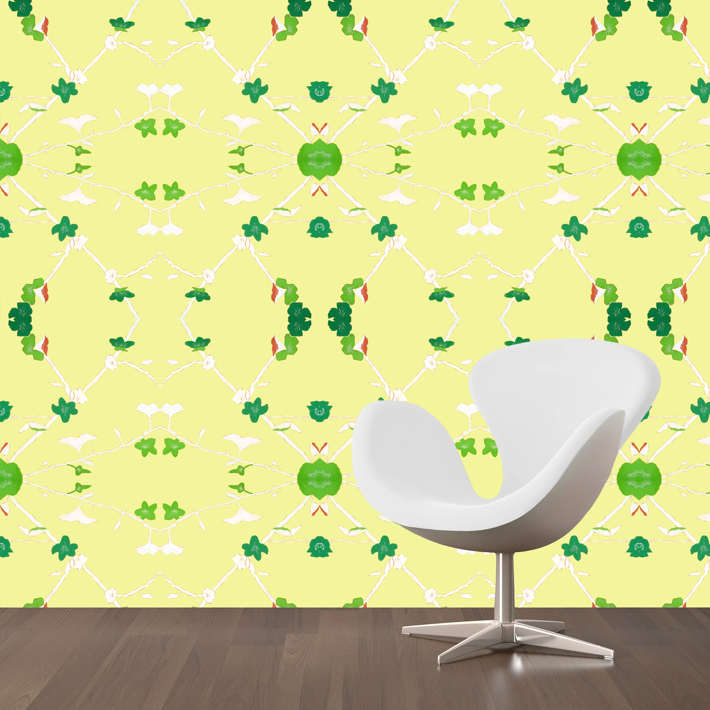 Dandridge Art | 70's Floral Wallpaper | Mirrored Repeat