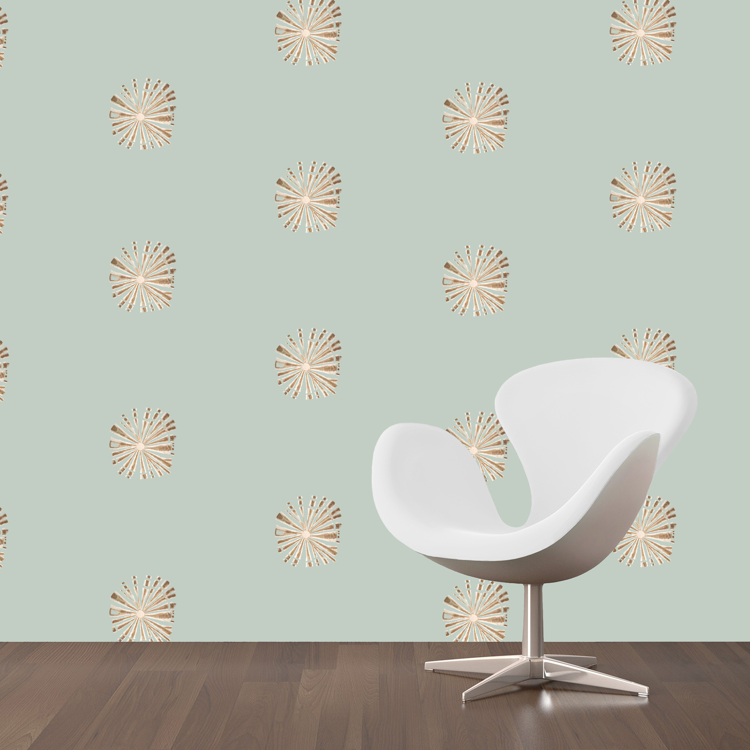 Dandridge Art | Shell Flower Wallpaper | Half-Drop Repeat
