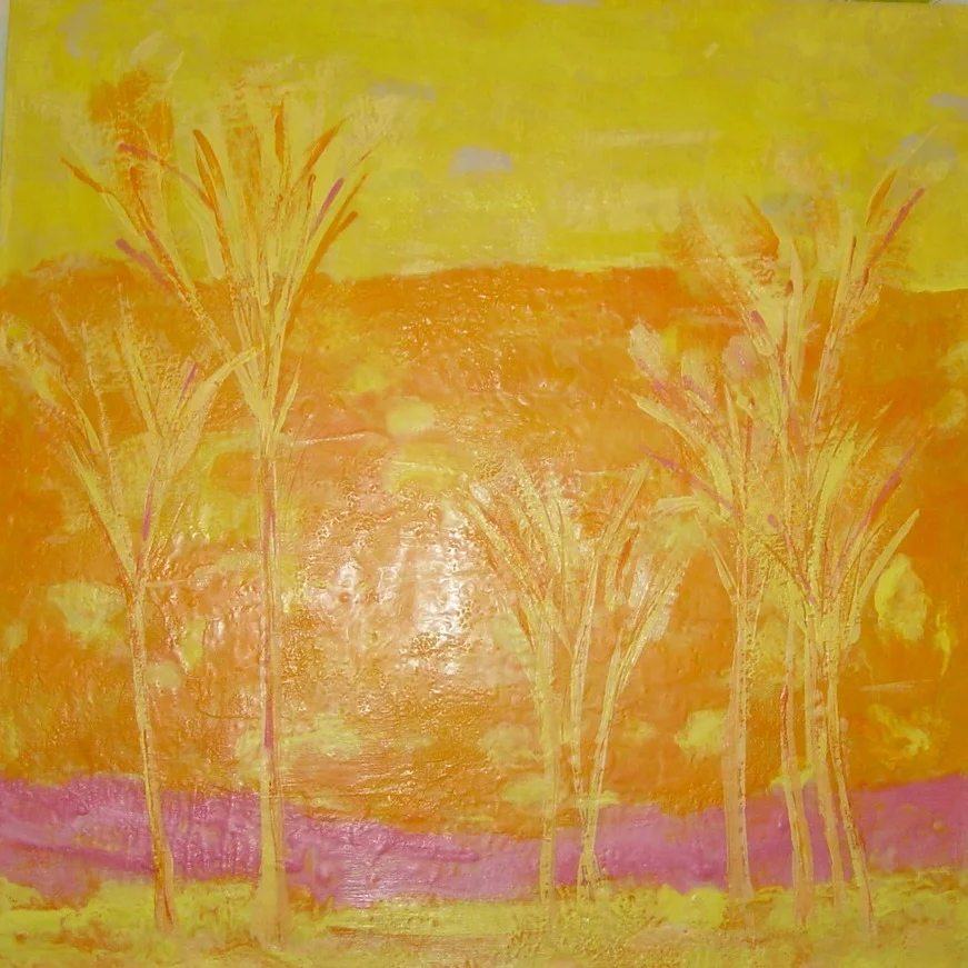 Pink River | 36" x 36" | Encaustic on Framed Panel | Dandridge Art | Abstract Art | $2600 