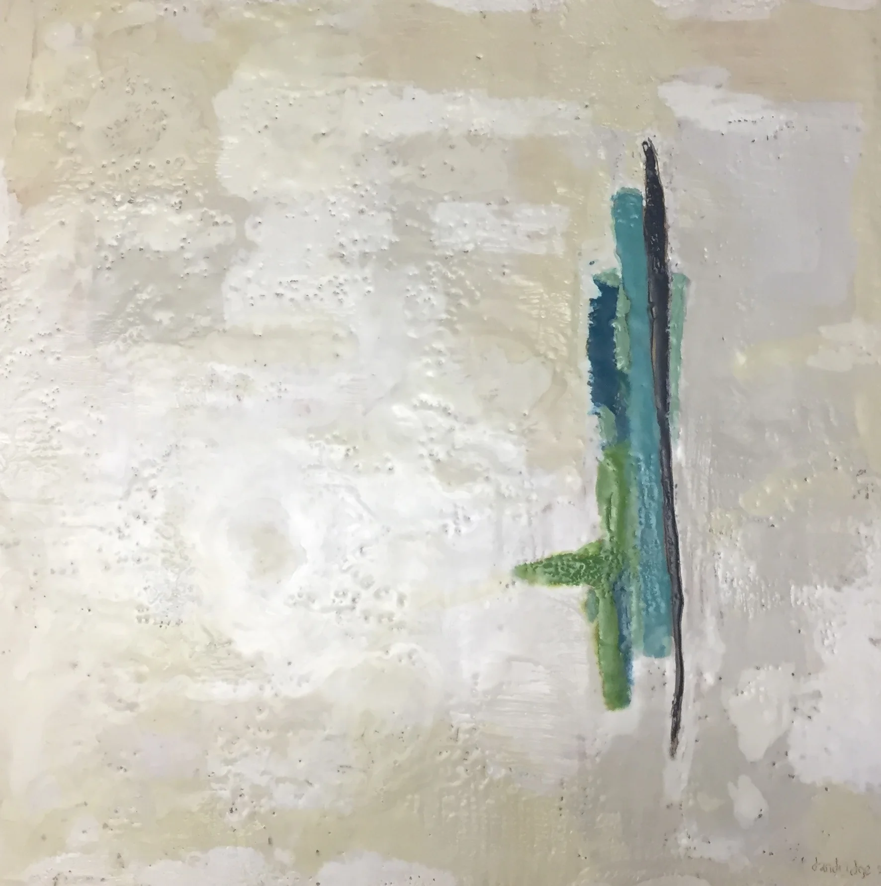 Growth | Encaustic on Panel | 18"h x 18"w | Abstract Art | Dandridge Art | SOLD