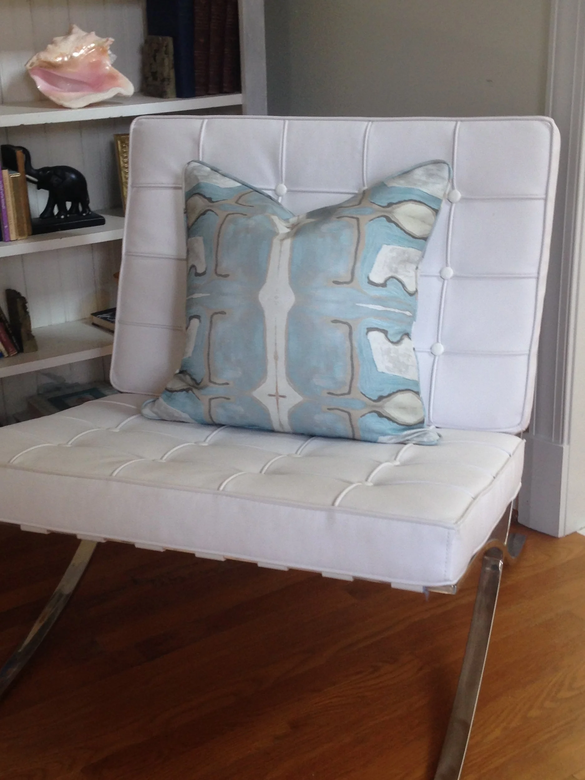 Dandridge Art | Blue Tusk Pillow | 20” x 20” - 24” x 24”  | Linen Cotton Canvas