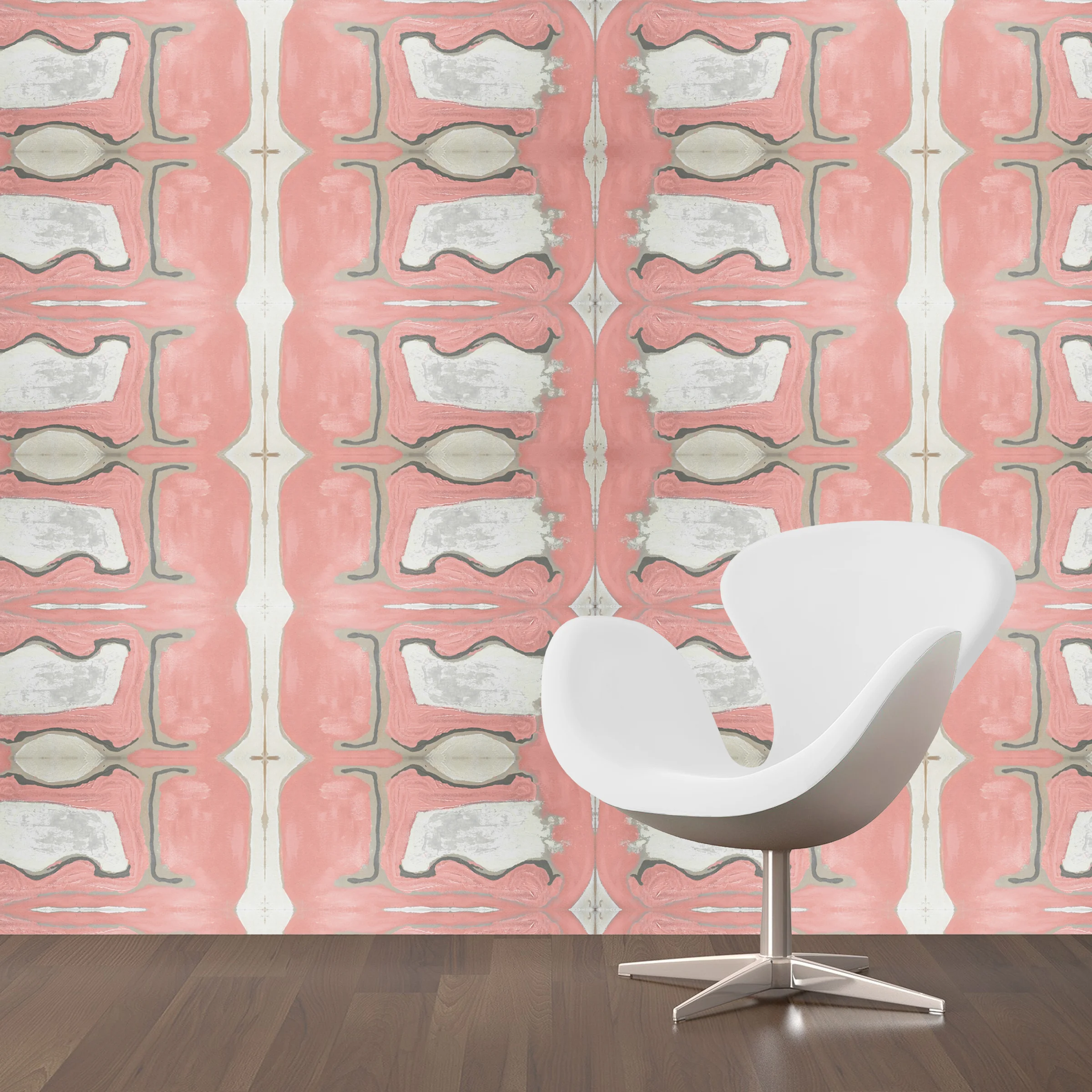 Dandridge Art | Coral Tusk Wallpaper | Large Scale | Mirrored Repeat