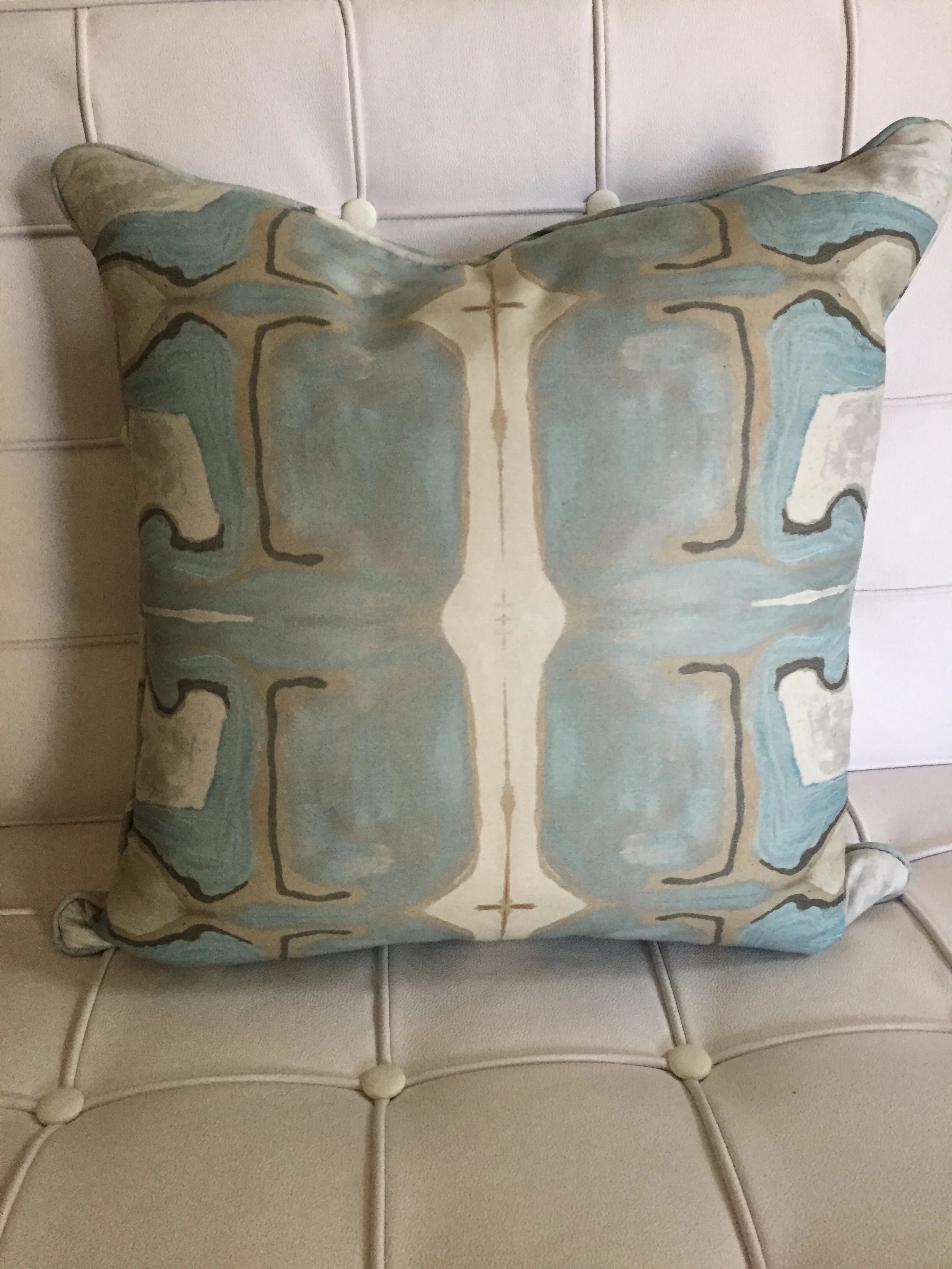 Dandridge Art | Blue Tusk Pillow | 20 x 20 | Linen Cotton Canvas