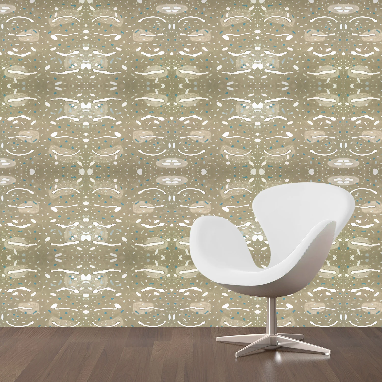 Dandridge Art | Pearl Ray Shagreen Wallpaper | Mirrored Repeat