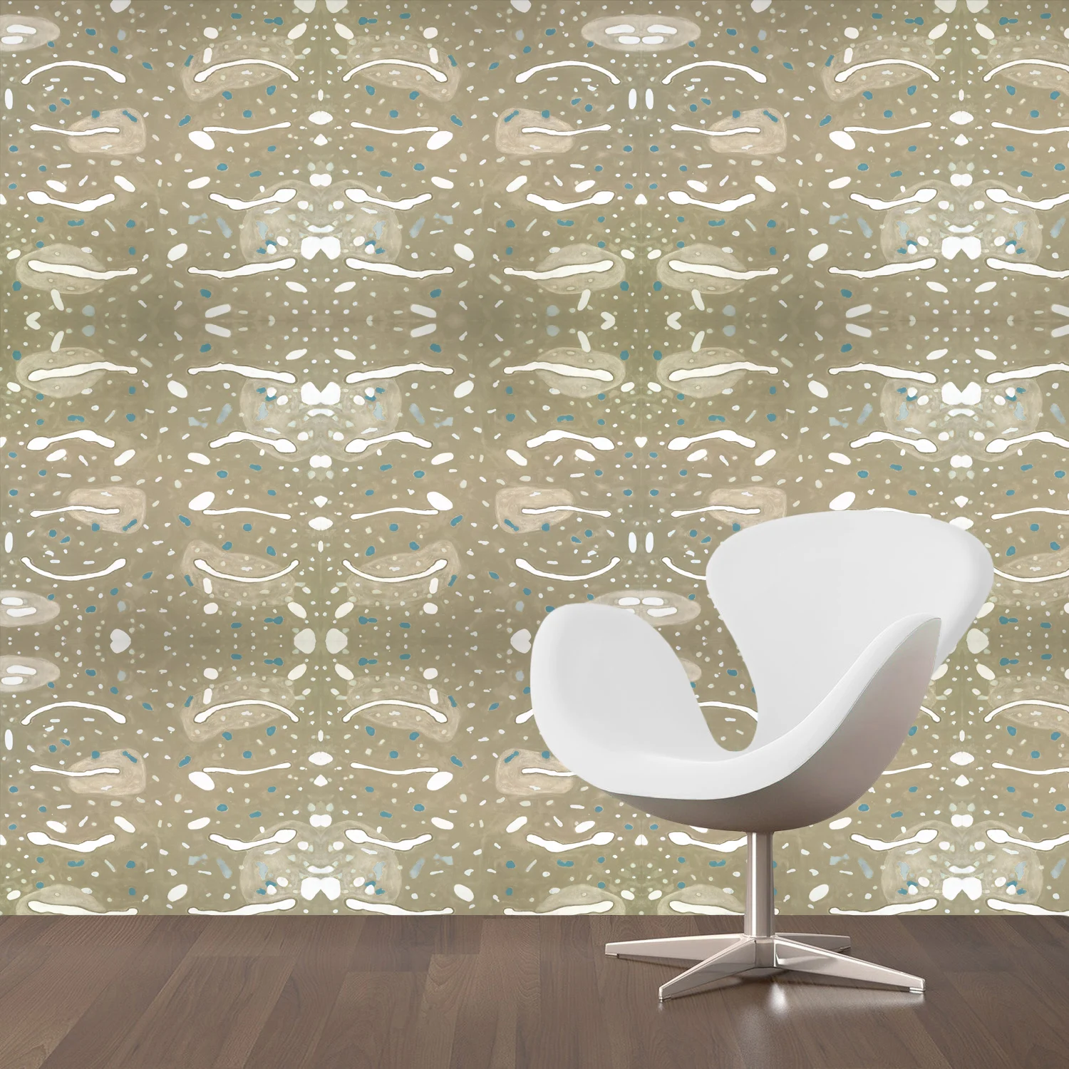 Dandridge Art | Pearl Ray Shagreen Wallpaper | Large Scale | Mirrored Repeat