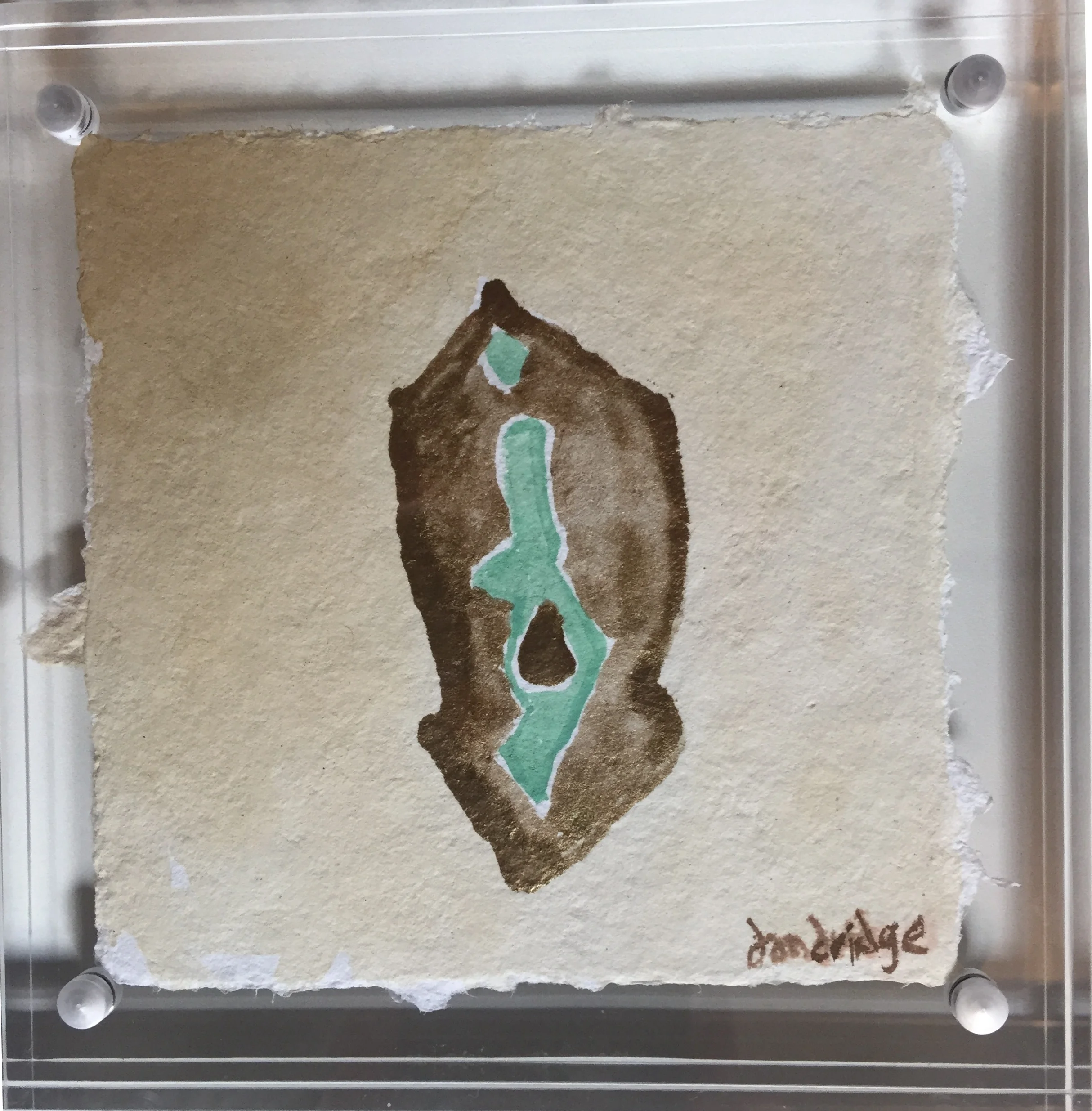 Bronze Arrowhead | 4" x 4" | Watercolor | Dandridge Art | Abstract Art | SOLD