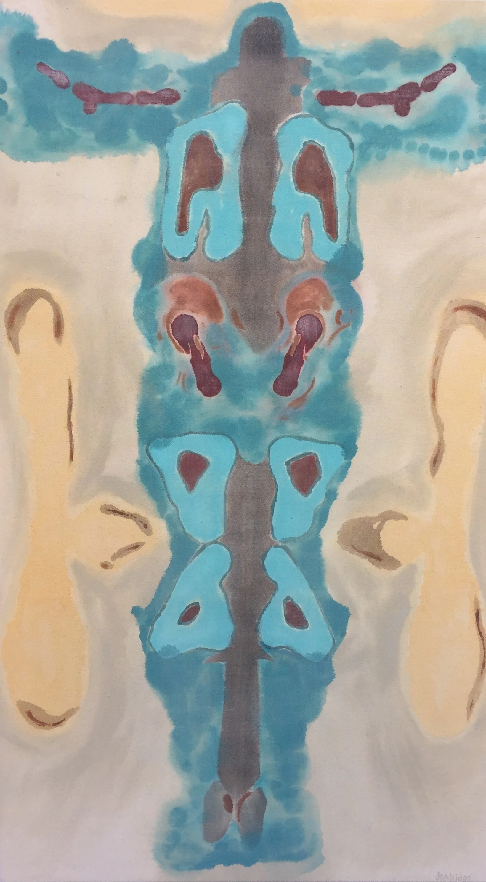 Moose Totem Pole | 43"h x 25"w | Acrylic on Canvas | Dandridge Art | Abstract Art