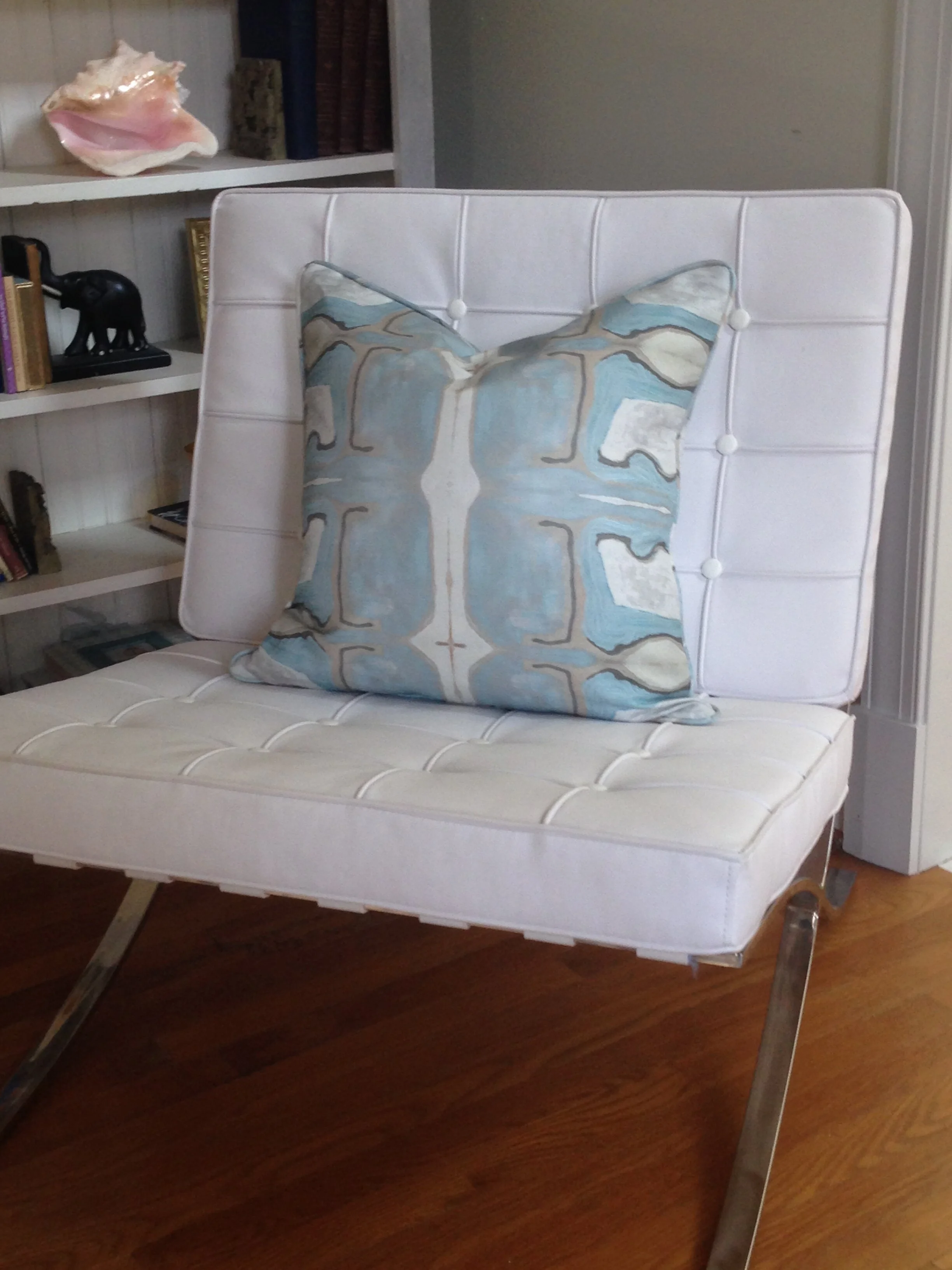 Dandridge Art | Turquoise Tusk Decorative Pillow | 20 x 20 | Linen Cotton Canvas | Richmond, VA 