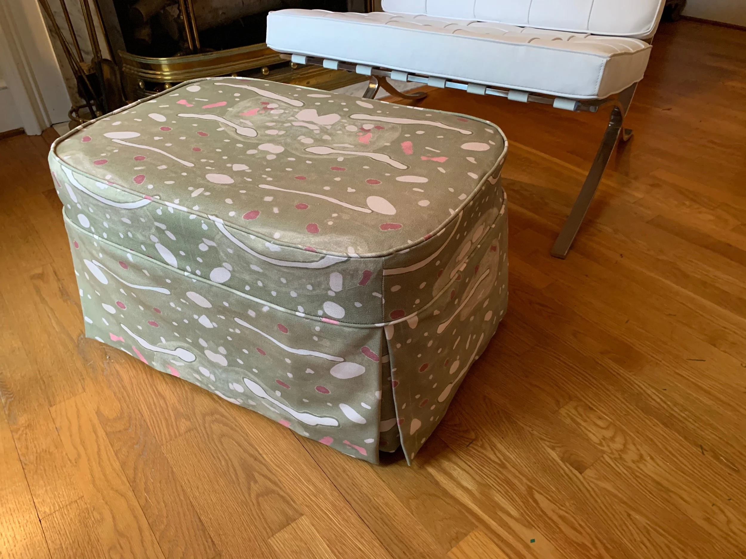 Pink Pearl Ray Shagreen Ottoman.JPG