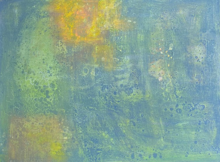 Walking on the Moon | 30"h x 40"w | Mixed Media on Canvas | Dandridge Art | Abstract Art